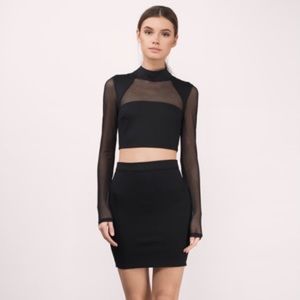 Tobi black mesh bodycon set
